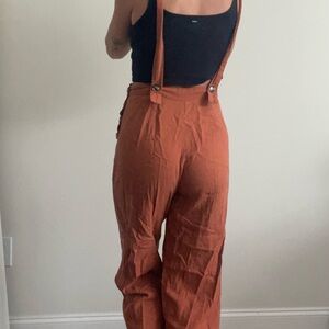 Women's Orange Jumpsuit with Suspenders